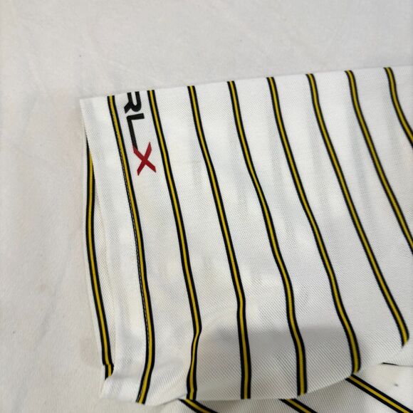 RLX Striped Polo Golf Shirt White Men's Size L Short Sleeve Performance - Picture 5 of 7